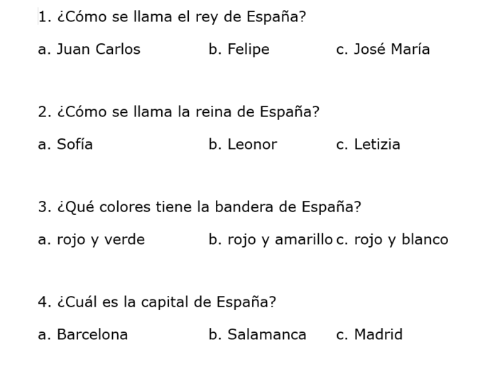 Quiz sobre España