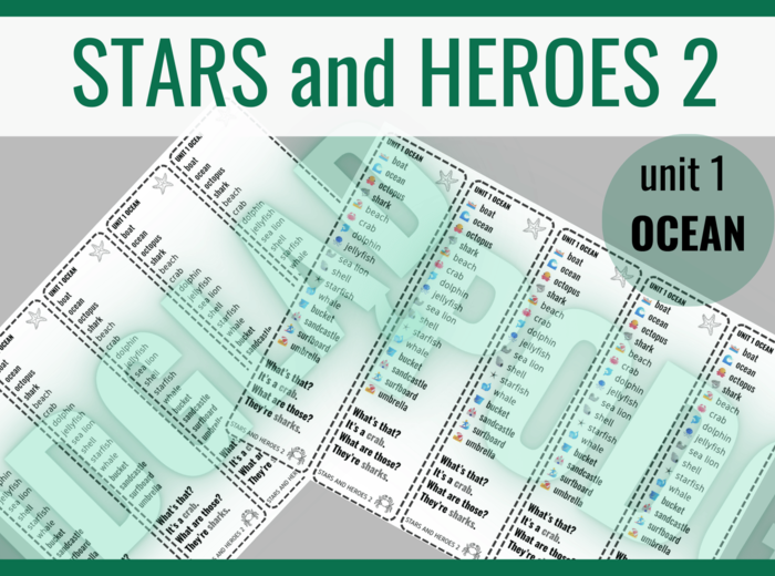Stars and Heroes 2 unit 1  OCEAN – zakładki do książki