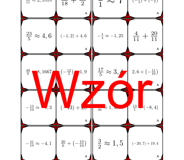 Domino - Dodawanie liczb wymiernych | matematyka