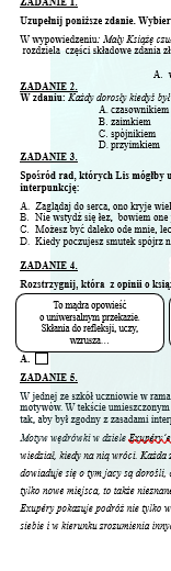 POWTÓRKI PRZED EGZAMINEM. Z BOHATERAMI „Małego Księcia” ANTOINE’A DE SAINT-EXUPÉRY’EGO PRZYPOMINAMY WIADOMOŚCI- INTERPUNKCJA
