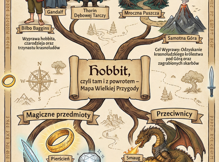 naklejka edukacyjna, Hobbit, pdf