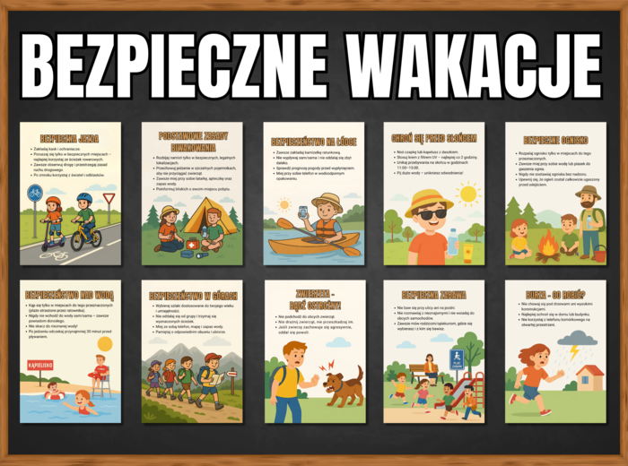 BEZPIECZNE WAKACJE - zestaw materiałów edukacyjnych