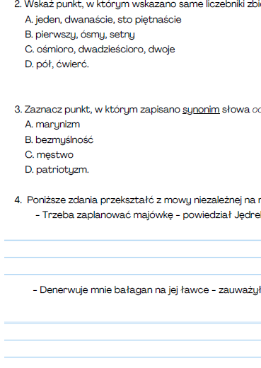 Kartkówka E8 - motywy literackie 3, gramatyka, interpunkcja, mowa zależna i mowa niezależna