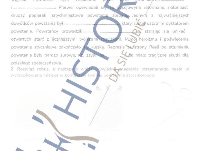 Karta pracy - Powstanie styczniowe