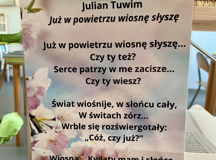 Wiersze o wiośnie - kolorowe karty tematyczne A4