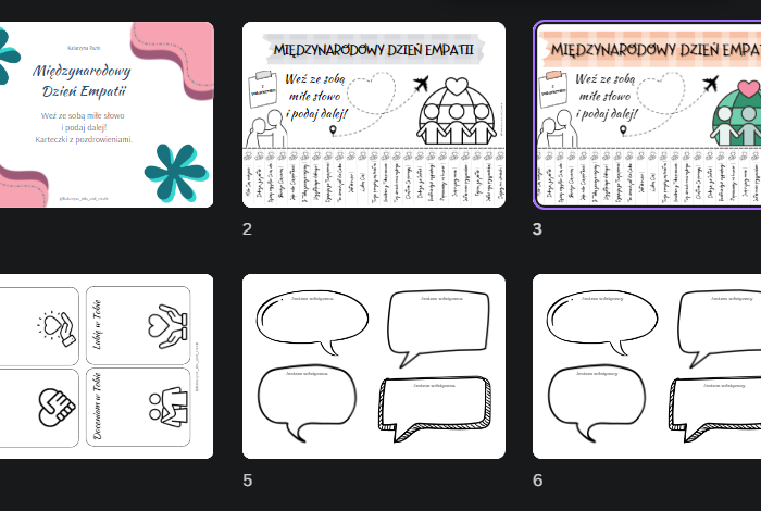 Dzień empatii - miłe słowo, kartki