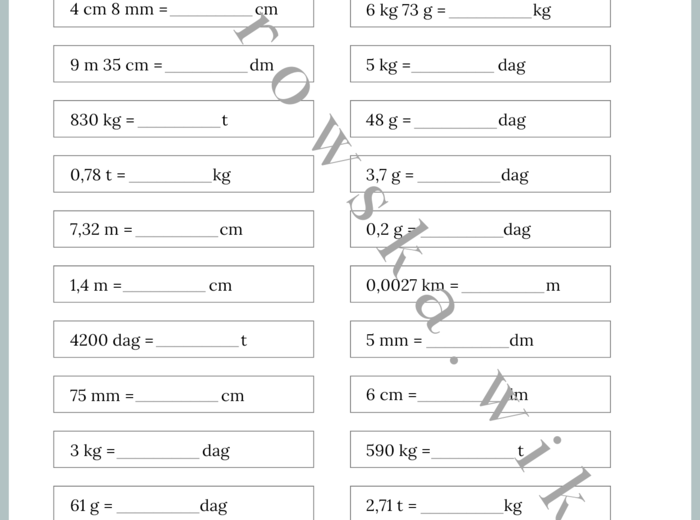 Jednostki długości i jednostki masy