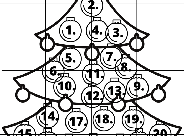 Kalendarz adwentowy - plakat 16 kartek