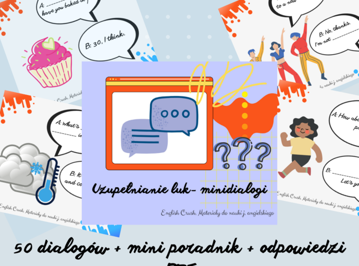 E8 egzamin ósmoklasisty: Minidialogi uzupełnianie luk - znajomość funkcji językowych