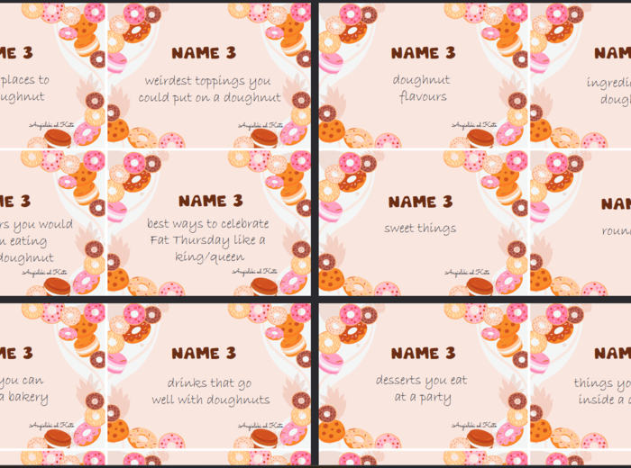 Fat Thursday (Tłusty Czwartek) gra Name 3 /32 karty