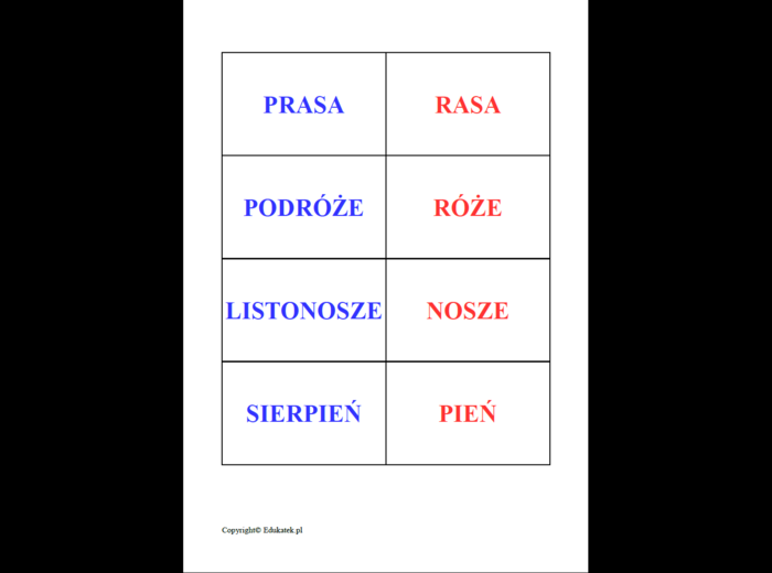 Ukryte wyrazy – utrwalanie czytania