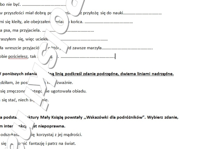 Kartkówka ze składni