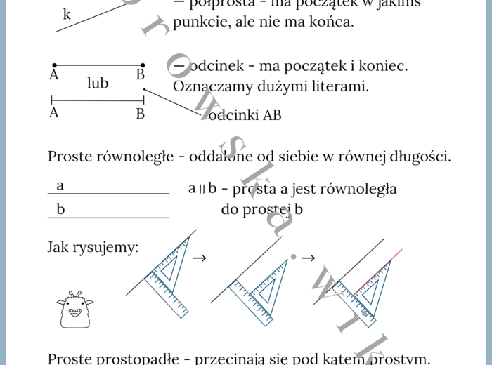 Proste, półproste i odcinki - notatka