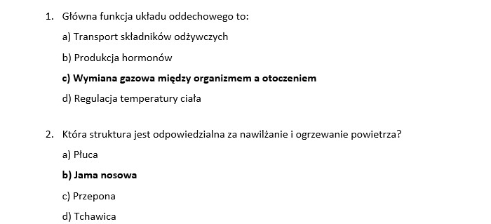Test- układ oddechowy