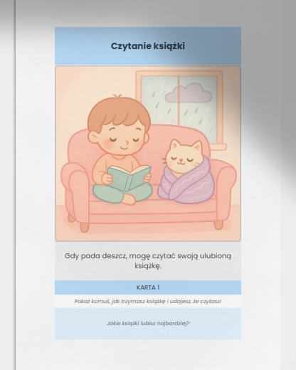 Karty obrazkowe „Co można robić, gdy pada?”