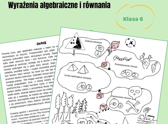 Innowacja matematyczna, grywalizacja, wyrażenia algebraiczne i równania, klasa 6