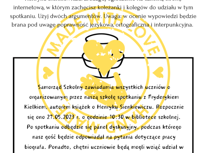 Ogłoszenie na egzaminie ósmoklasisty