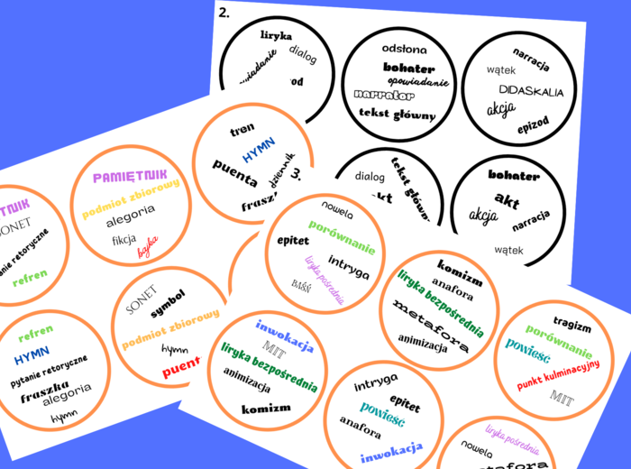 DOOBLE - teoria literatury: rodzaje i gatunki literackie, środki poetyckie, kl.7-8