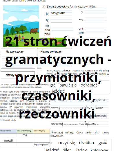 Przymiotniki, czasowniki, rzeczowniki - część 2 ćwiczeń