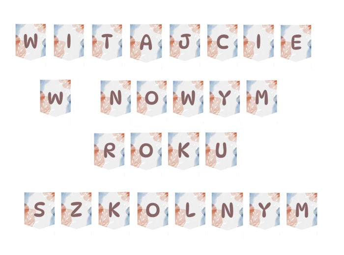 Girlanda, baner "WITAJCIE W NOWYM ROKU SZKOLNYM"