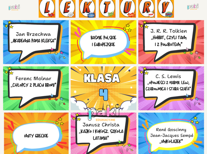 Lektury 4, 5, 6, 7, 8 // spis // wg nowej podstawy – GAZETKA // rozpoczęcie roku