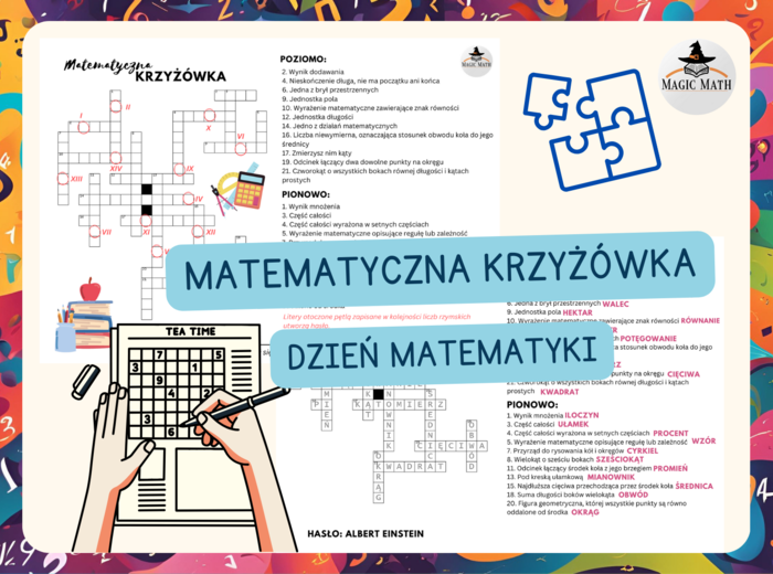 MATEMATYCZNA KRZYŻÓWKA - Dzień Matematyki, Dzień Liczby Pi