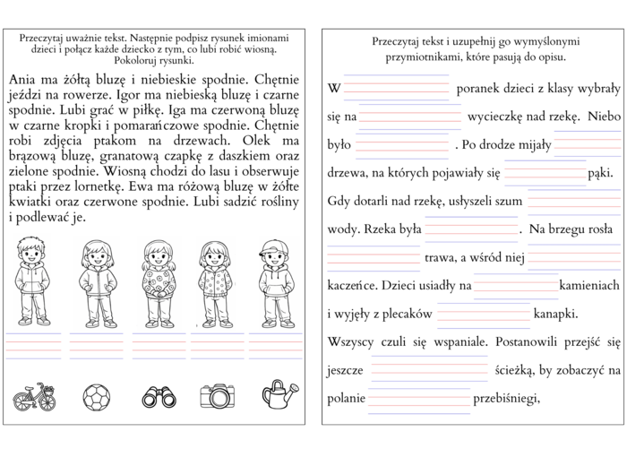 Wiosenne karty pracy (klasa 2) - edukacja polonistyczna