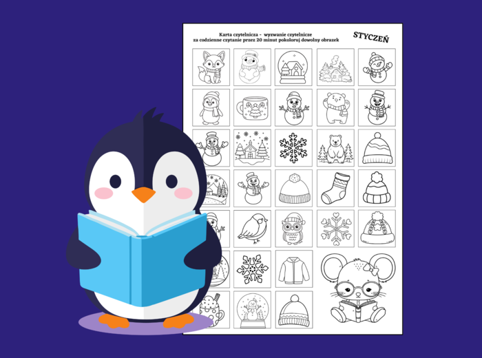 📘 Karta Czytelnika – Styczeń (klasy 1–4) - WYZWANIE CZYTELNICZE