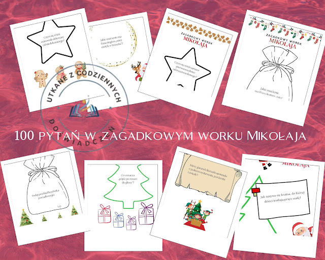 100 pytań w zagadkowym worku Mikołaja- lekcja języka polskiego z okazji MIKOŁAJEK