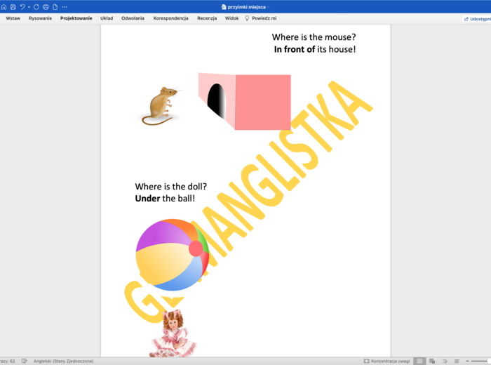 Rymowanki z przyimkami miejsca dla dzieci- j.angielski