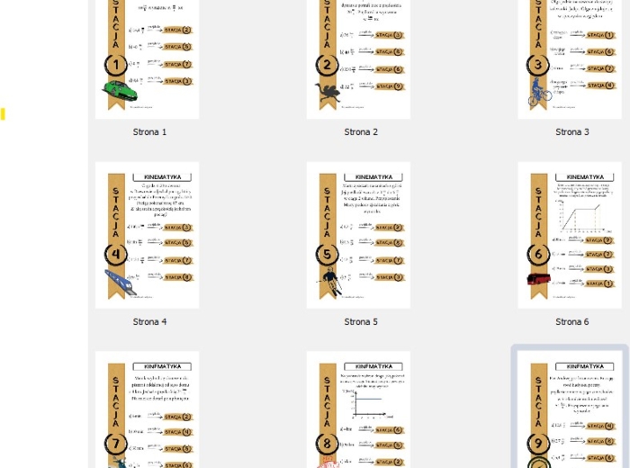 Pomysł na lekcję - stacje zadaniowe: Kinematyka.