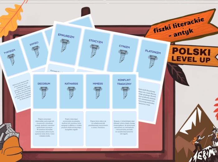 Fiszki literackie_antyk_Polski Level Up