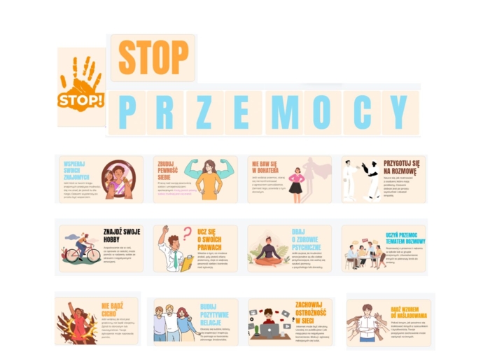 Gazetka szkolna – STOP PRZEMOCY! – Gazetka szkolna nt. agresji/przemocy wśród młodzieży (wersja 2)