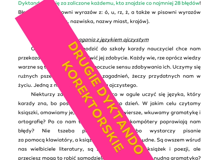 Drugie dyktando korektorskie