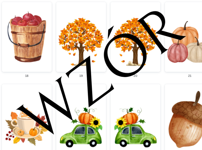 Jesienne dekoracje na okna (dwustronne) i kolorowanki