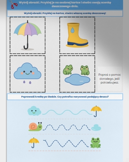 Karta Pracy: "Moje ulubione zabawy w deszczowy dzień"