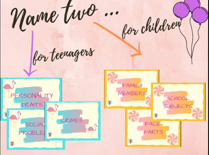 Name two - for teenagers - gra dydaktyczna