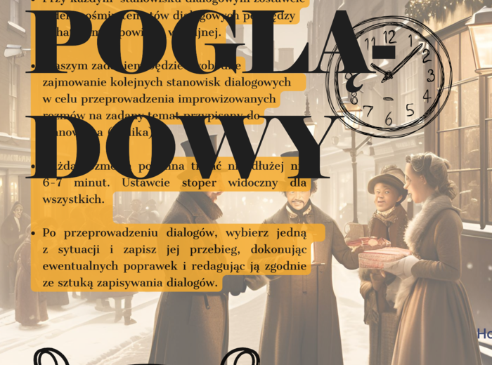 "Opowieść wigilijna" Karola Dickensa - speed dating - ćwiczenie dialogowe.