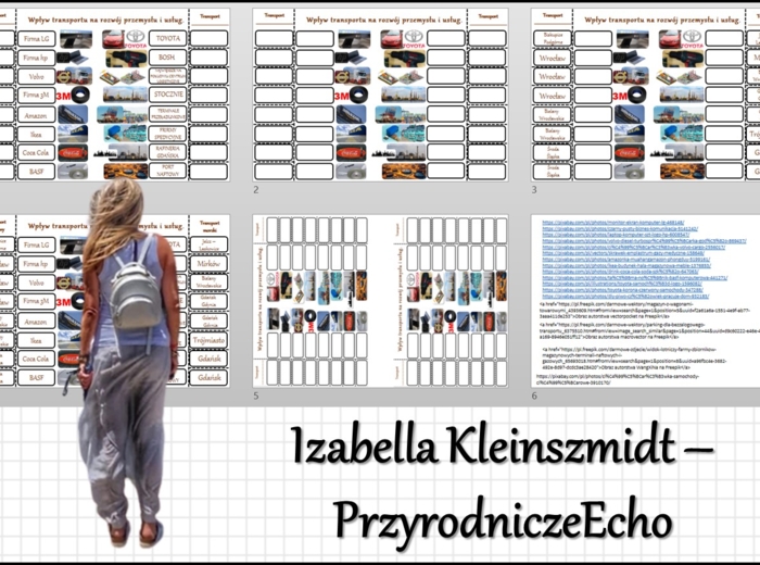 Notatka okienkowa „Wpływ transportu na rozwój przemysłu i usług” w pdf. Geografia 7 dział „Usługi w Polsce”.
