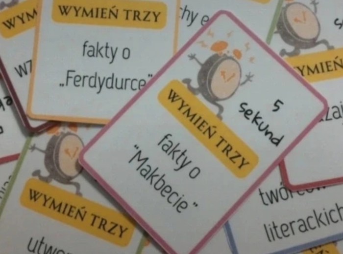 Gra 5 sekund - liceum/technikum ponad 100 kart