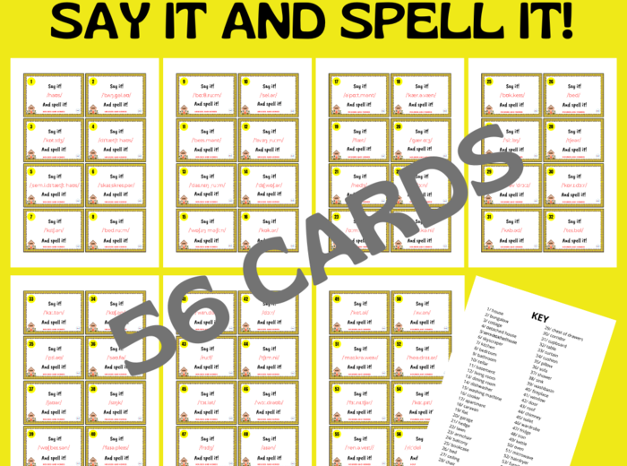 HOUSES AND HOMES PRONUNCIATION CARDS