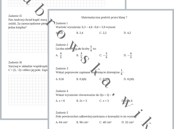 Matematyczna Podróż przez klasę 7
