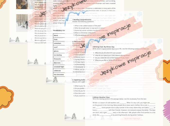 Karty Pracy_ Winter A2-B1