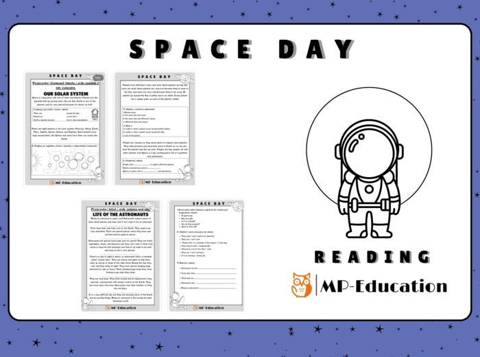 Space Day - Reading (Dzień Kosmosu czytanie ze zrozumieniem)