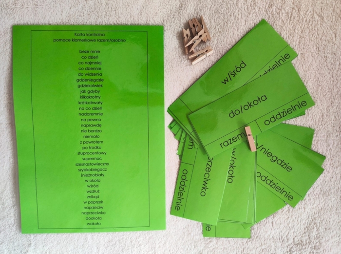 Ortografia "razem", "osobno" pomoce klamerkowe