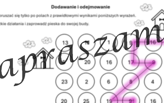 Labirynt – dodawanie i odejmowanie do 20.
