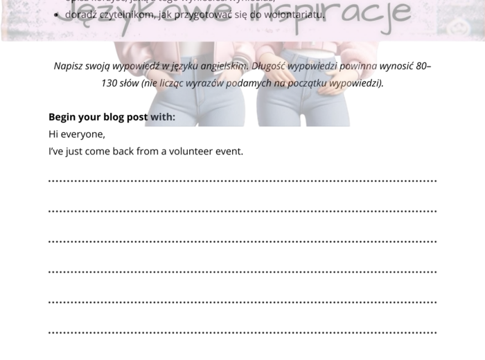 📚🇬🇧 MATURA PODSTAWOWA – Wpis na bloga (B1)