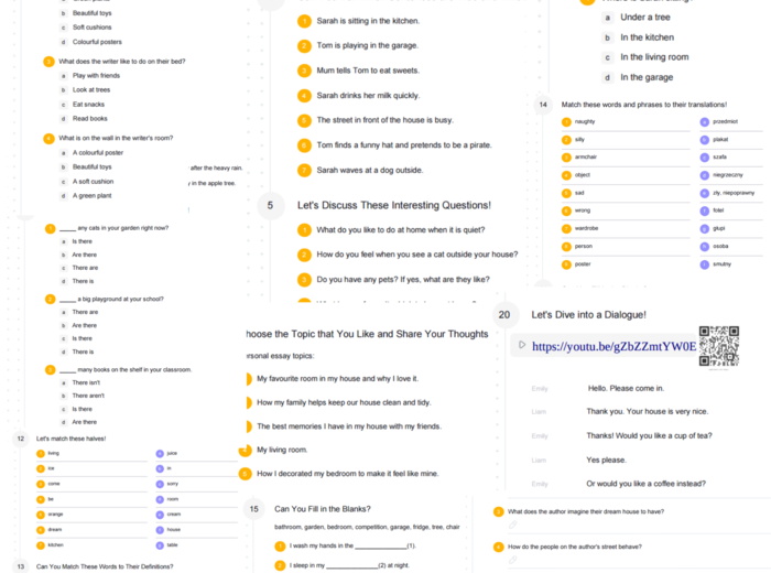 English Class A1 – Unit 3 – karta pracy