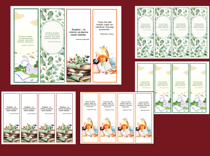 DZIEŃ KSIĄŻKI – zakładki do książek – zakładka – biblioteka – wersja 4