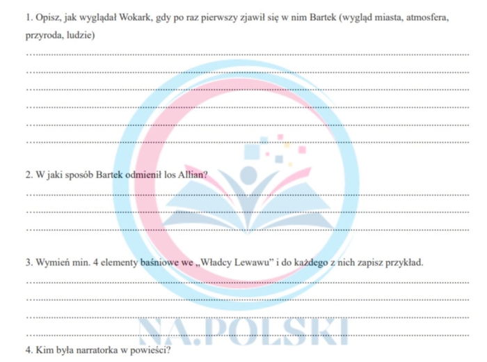 Kartkówka po omówieniu "Władcy Lewawu"